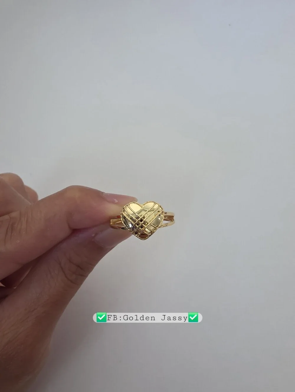 18K Real Gold Heart Ring 6